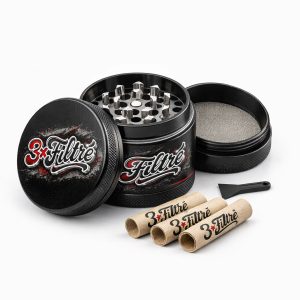 Grinder Métal 4 parties Noir – 3x FILTRÉ